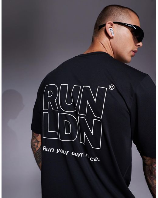4505 – run ldn – laufshirt aus netzstoff in Black für Herren