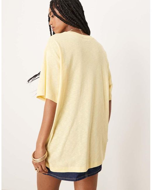 ASOS Oversized T-Shirt Van Slubstof Met Rio De Janeiro- En Fruitprint in het Natural