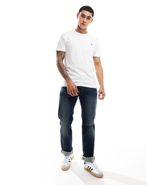 Abercrombie & Fitch White Elevated Icon Logo T-shirt for men