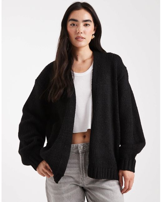 ASOS Black Chunky Oversized Edge To Edge Cardigan