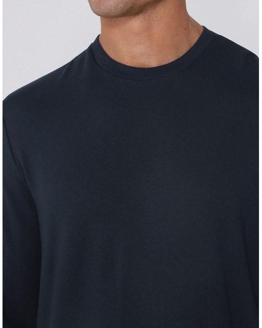 Tezenis Blue Long-Sleeved Plush Viscose Top for men