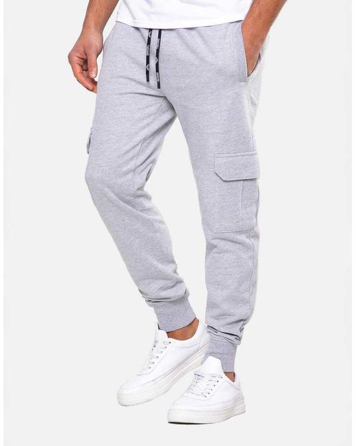 Threadbare White 'Stefan' Cargo Style Joggers for men