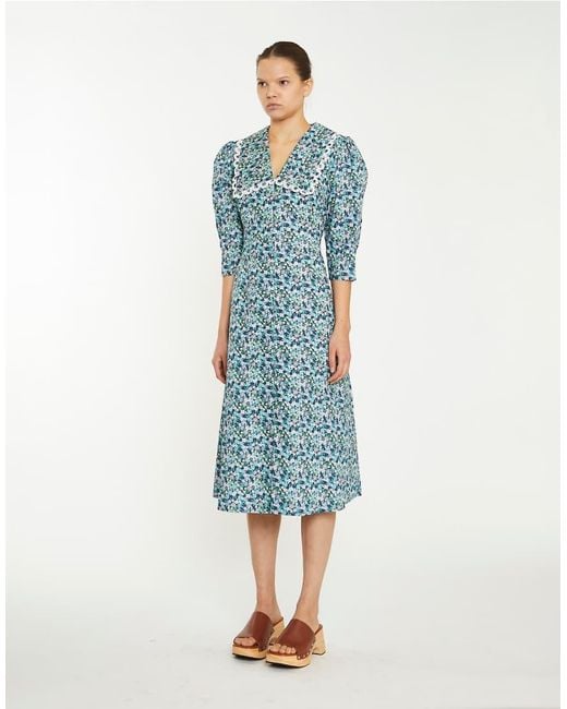 Glamorous Blue Collared Midaxi-Dress
