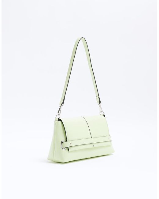 River Island Blue Fold Over Clutch Bag