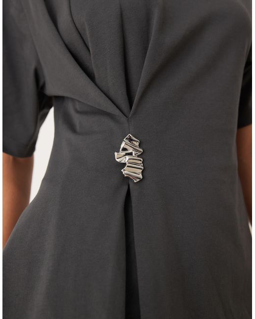 ASOS Black Oversized T-shirt With Cinched Hardware Detail