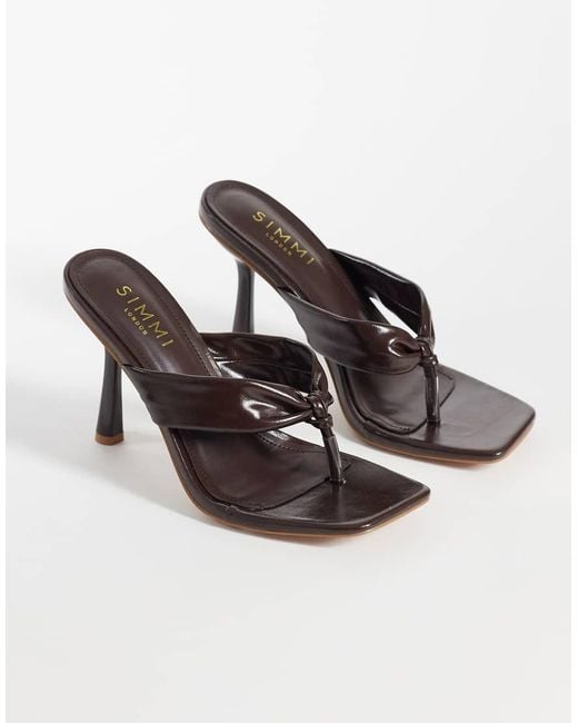 SIMMI White Simmi London Santo Wide Fit Toe Post Heeled Sandals