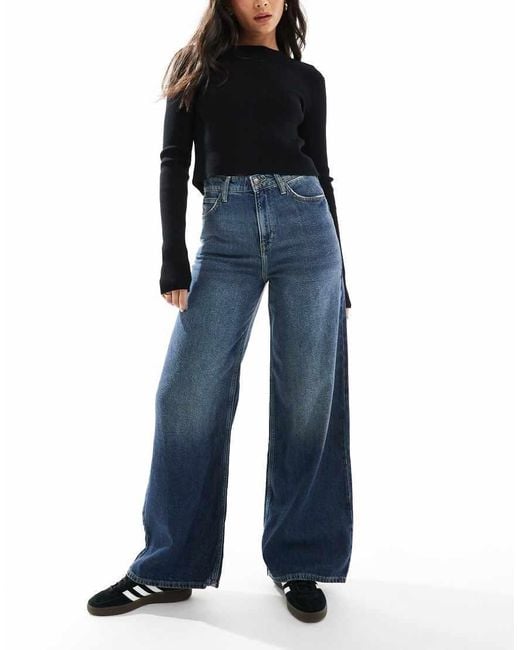 Lee Jeans Blue Stella Wide Leg High Waisted Jeans
