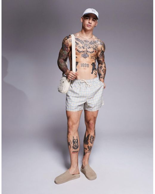 ASOS – halblange badeshorts in White für Herren