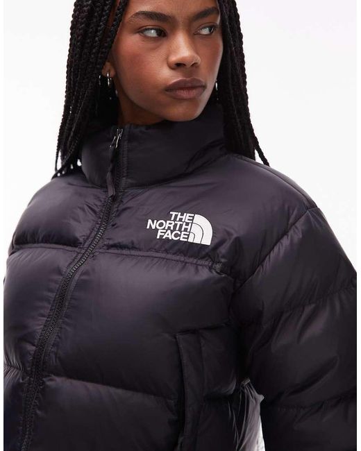 The North Face Black Nuptse Cropped Down Puffer Jacket