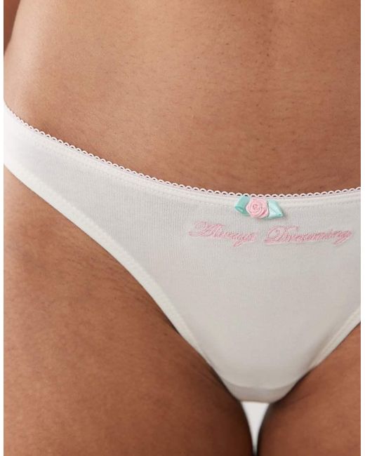 Cotton On Blue 90s Rib Graphic Thong
