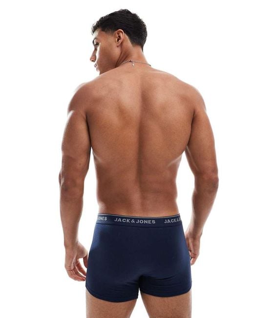 Jack & Jones Blue 2 Pack Contrast Trunks for men
