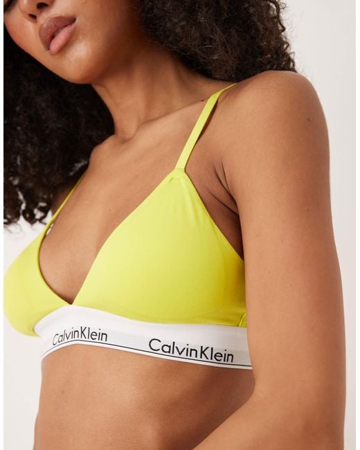 Calvin Klein Yellow Modern Cotton Lightly Lined Triangle Bralette