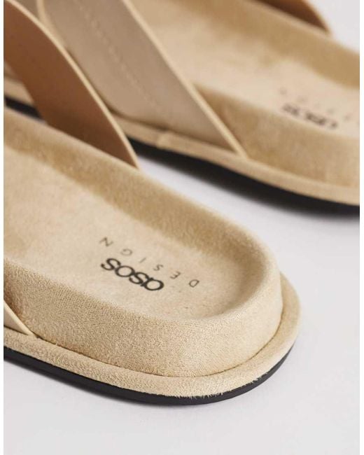 ASOS White Cross Over Strap Sandals for men