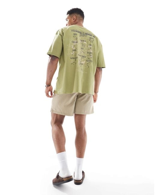 ASOS Green Oversized T-shirt With Celestial Graphic for men