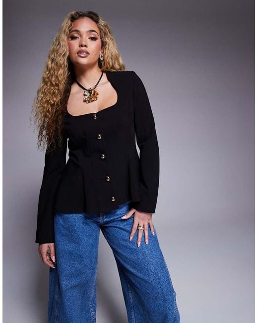 Blazer A Peplo di River Island in Blue