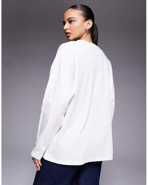 ASOS Gray Weekend Collective Long Sleeve T-Shirt With Graphic