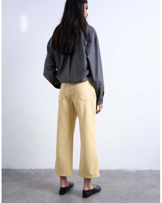 TOPSHOP White Faux Leather Ankle Grazer Trouser