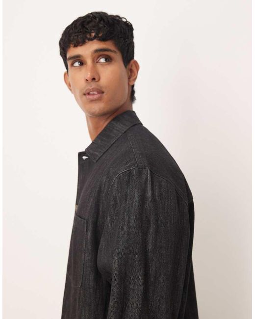 ASOS Black Co-ord Boxy Denim Overshirt for men