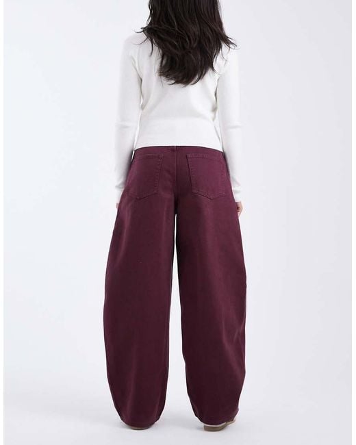 ASOS Red High Waist Barrel Jeans
