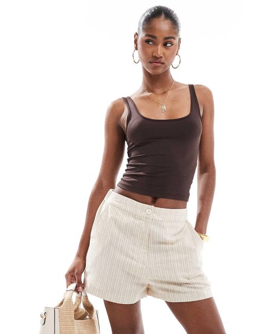 Stradivarius Brown – str – figurformendes trägertop