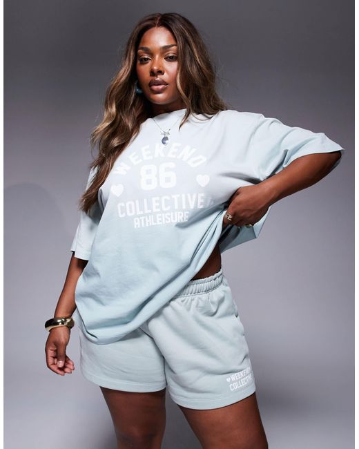 ASOS Blue Weekend collective curve – shorts