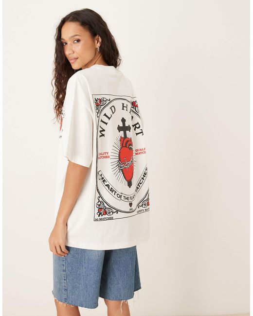 ASOS Multicolor Oversized T-shirt With Wild Heart Graphic