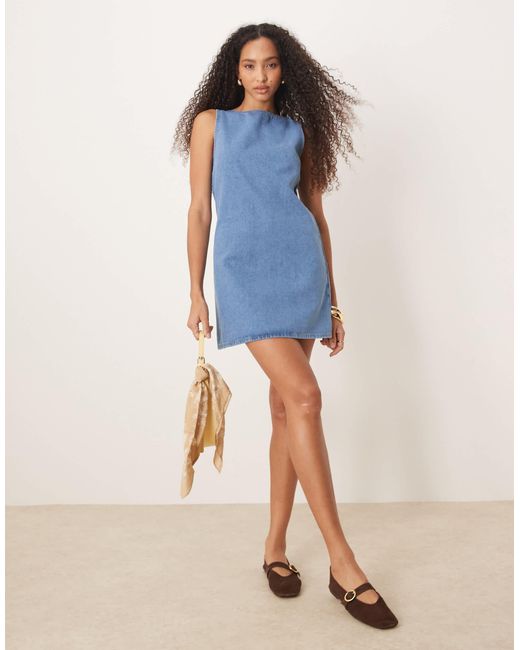 ASOS Blue – kurzes jeans-etuikleid