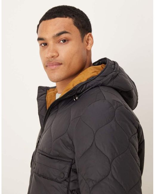 Barbour Gray Re-engineered Hooded Spey Quilted Jacket for men