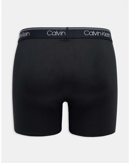 Calvin Klein – 3er-pack boxershorts aus em micro-stretch mit farblich abgesetztem logo-bund in Gray für Herren