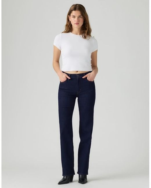 Levi's Blue 723 High Rise Straight Jeans