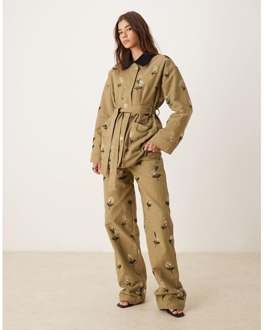 Sister Jane Natural Dream Chateau Floral Embellished Jeans Co-ord