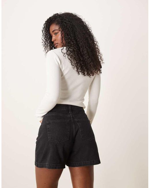 ASOS Black Denim Longer A Line Short