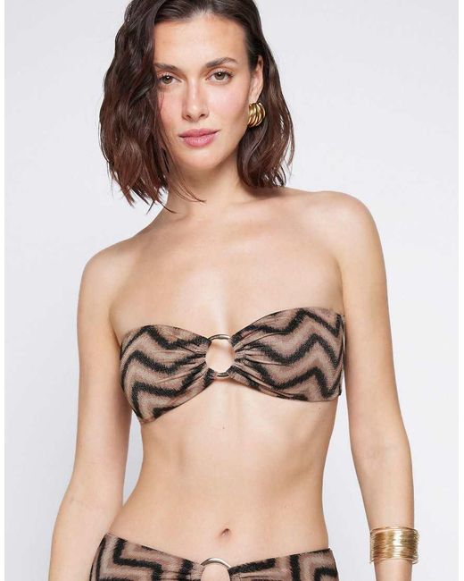 Tezenis Natural Chevron Shine Bandeau Bikini Top