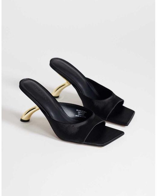 TOPSHOP Natural Nicole Angular Mid Heel Mule
