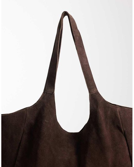 BO+TEE Brown Bo+tee Faux Suede Gym Tote Bag