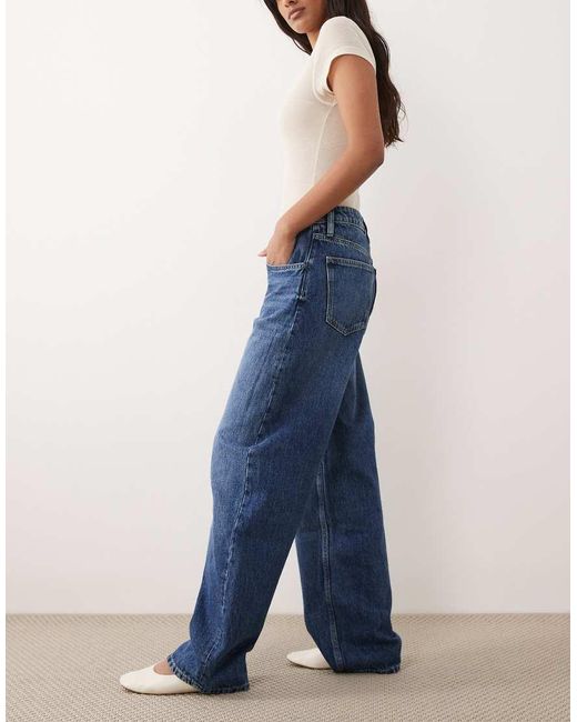 Mango Blue Bet 100% Cotton Barrel Jean