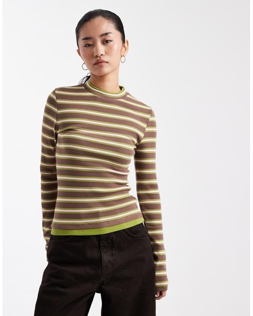 ASOS Multicolor Double Layer Long Sleeve Top
