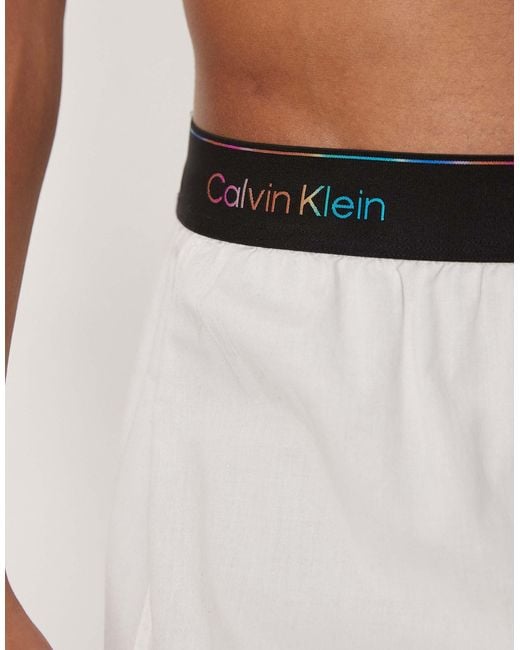 Calvin Klein – pride – boxershorts aus webstoff in White für Herren