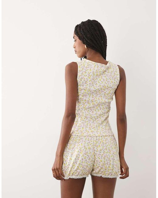Miss Selfridge Natural Button Through Tank Co-ord