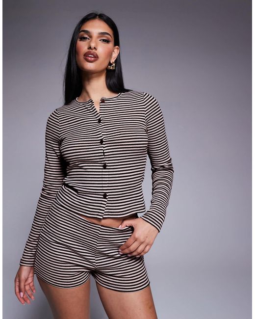 Gilet d'ensemble rayé à col ras ASOS en coloris Gray