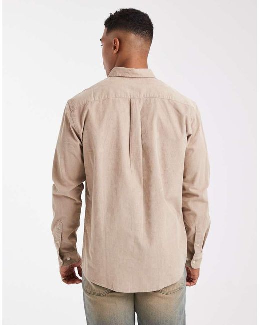 Jack & Jones Natural Cord Shirt With Pocket for men