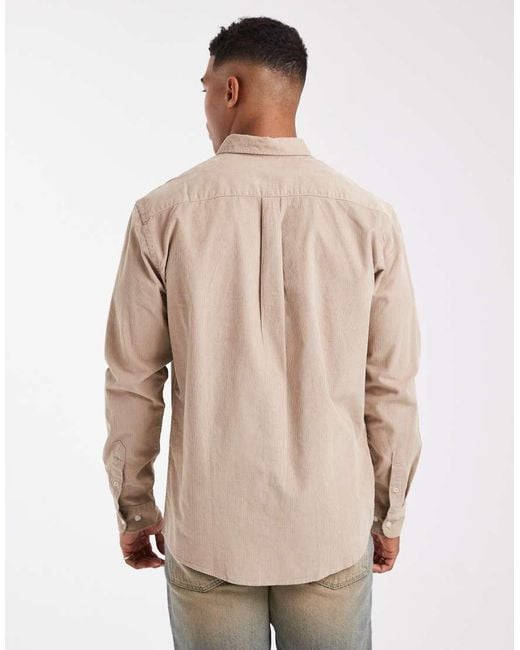Camisa Beis Con Bolsillo De Pana De -Neutro Jack & Jones de hombre de color Natural