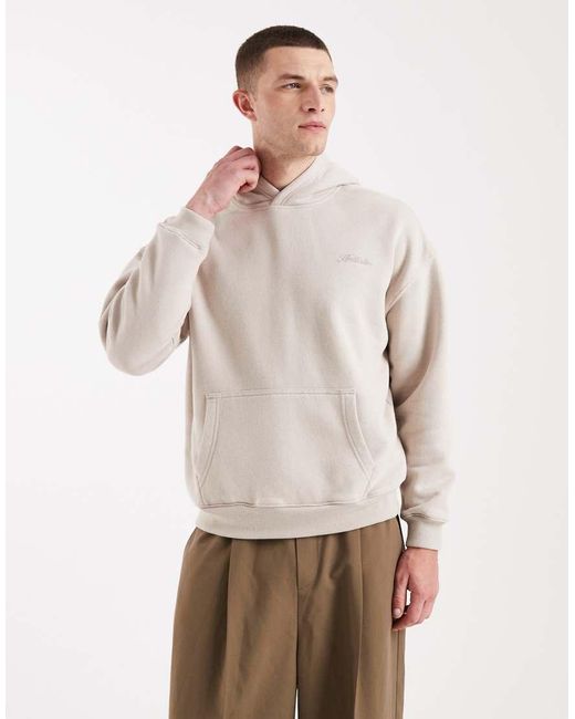 Hollister Natural Oversized Mini Logo Hoodie for men