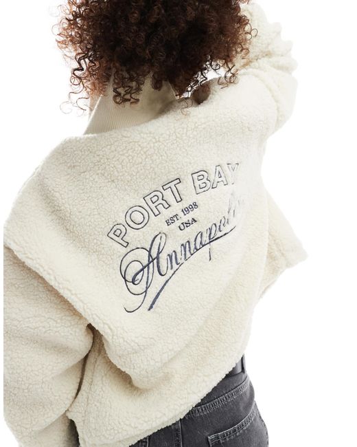 Polaire zippee en imitation peau Bershka en coloris Neutre Lyst