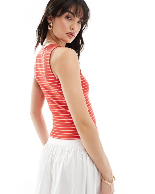 ASOS Red Singlet Top With Cannes Graphic