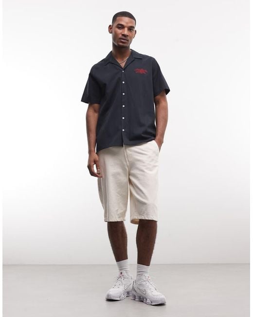 Alma de Ace Blue Logo Shirt With Chest Embroidery for men