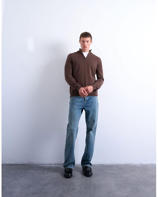 Topman – essential – strickpullover in Brown für Herren