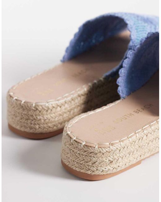 South Beach Blue Platform Sandals