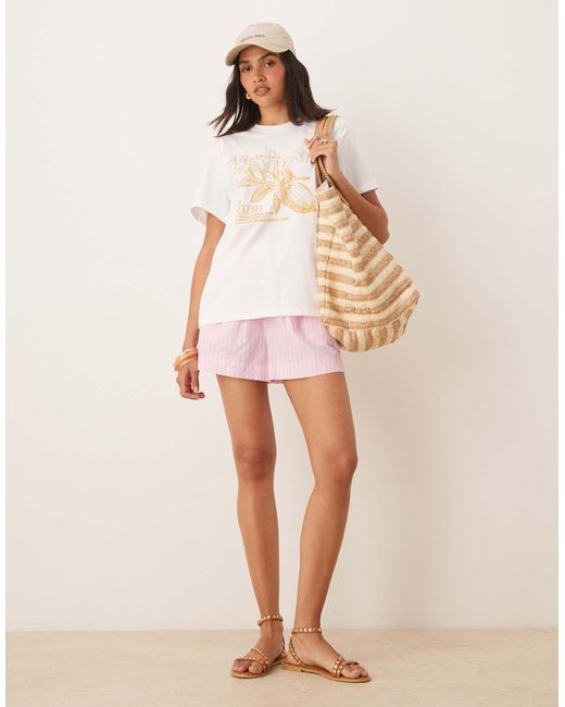 ASOS Pink Regular Fit T-shirt With Limone Graphic