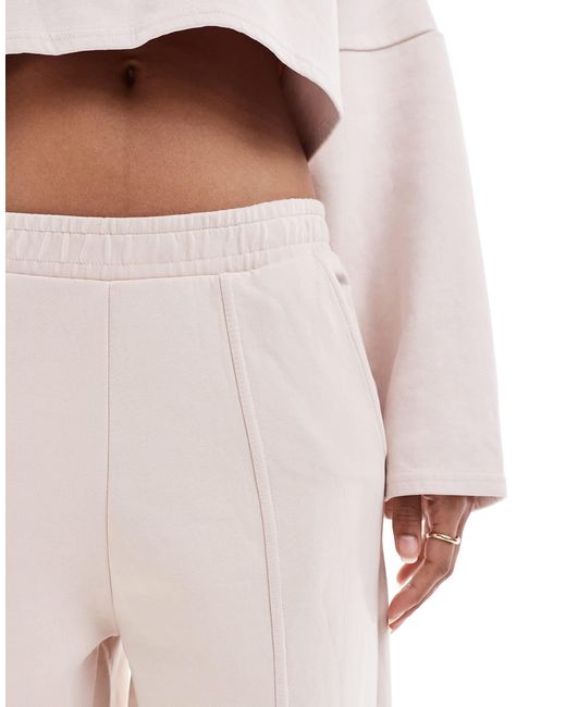 Stradivarius White Co-ord Seam Front Wide Leg joggers